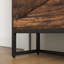 Armoire à chaussures étroite brune avec 2 portes rabattables et tiroir supérieur