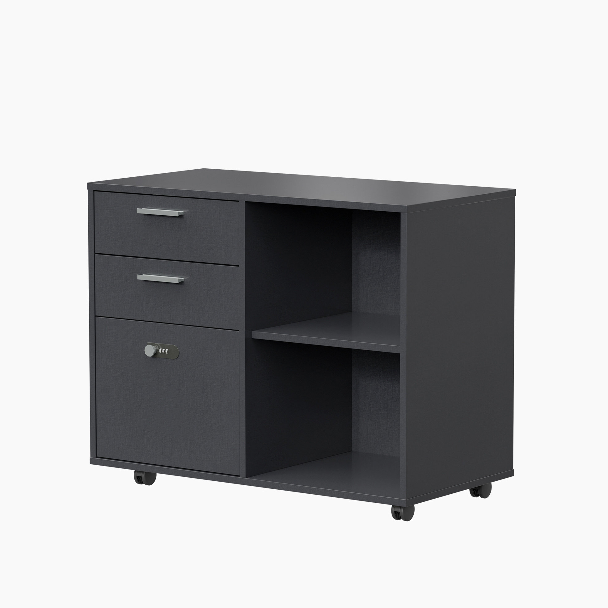 File Cubby Ebern Designs Brown Oak File Cabinet,Drawer Wood File Cabinet With ...