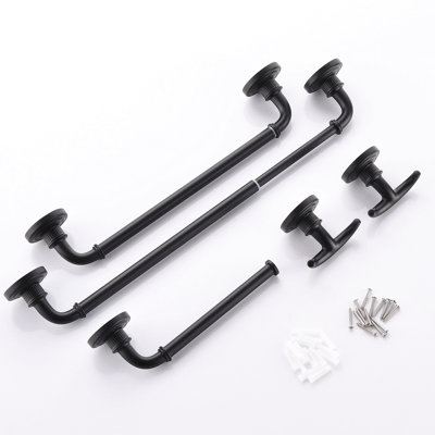 Bathroom Hardware Set 4-Pieces Bathroom Towel Rack 24 Inches Adjustable Bathroom Accessories Set