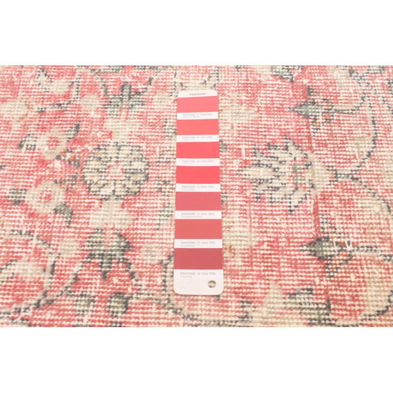 Tapis unique en laine noué à la main de style années 2000 de 3 pi 11 po x 6 pi 10 po rouge clair / jaune / brun Danuel