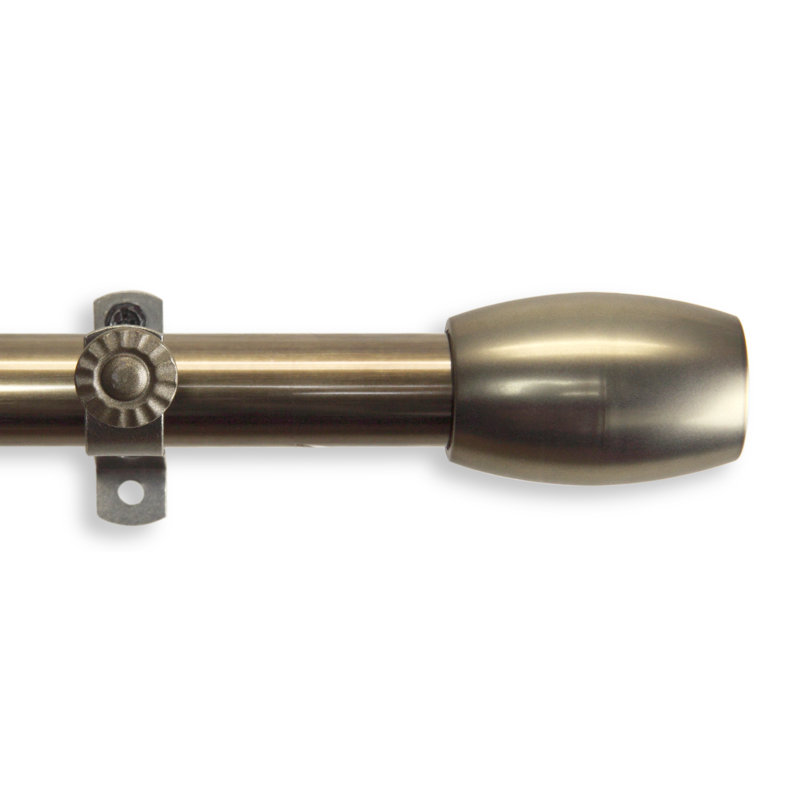 Tringle à rideaux simple Maymie, Laiton antique, H 2,5 po x l 360 po x P 1,38 po