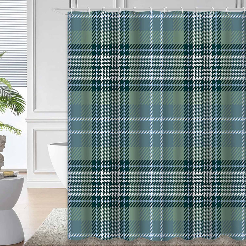 Rideau de douche Tartan, L 72 po x l 78 po