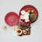 Red Reactive Glaze Fluted Stoneware Plate-1621805670