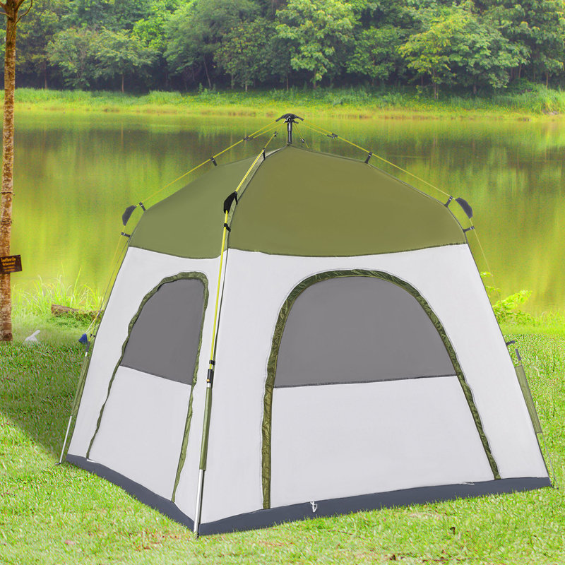 Antonae 3 Man Pop Up Tent Camping Backpacking Dome Tent, Green