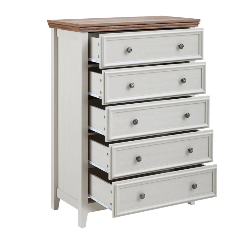 Commode moderne à 5 tiroirs, commode à tiroirs et rangement pour vêtements, armoire de rangement pour le salon, rangement pour commode de ferme BEIGE
