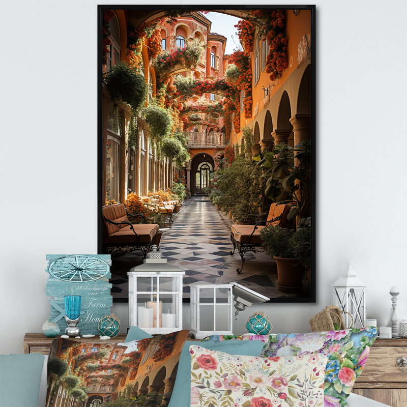 Espagnole, art mural espagnol, reproduction de paysage hacienda - Arabu espagnol hacienda, H 32 po x l 16 po x P 1 po