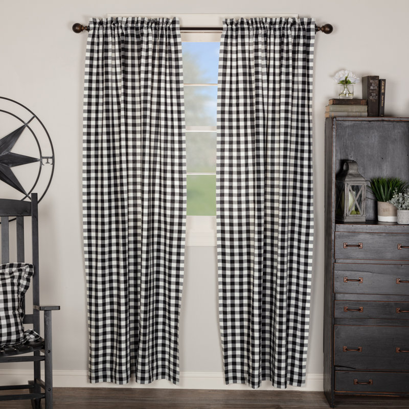 Paire de rideaux obscurcissant avec passe-tringle Annie Buffalo, Noir, noir, noir, noir, L 40 po x L 84 po