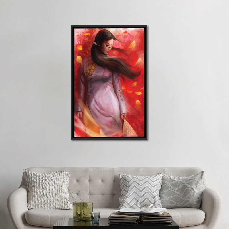 «Vietnam», impression sur toile, H 26 po x l 18 po x P 1,5 po, Toile avec cadre noir, Pas de tapis