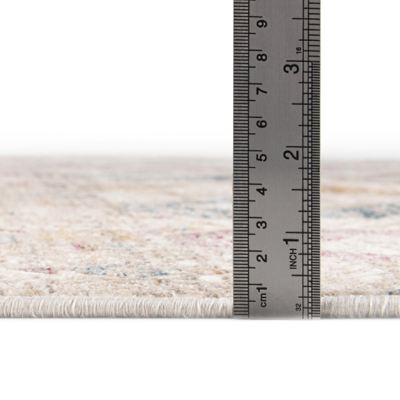 Tapis contemporain de style ivoire / doré Amiliya, Rectangle 2 pi x 3 pi