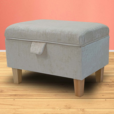 50.8cm Wide Rectangle Solid Colour Footstool Ottoman with Storage