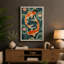 Koi and Water Lilies Japandi 1 Piece Wrapped Canvas Wall Art-223014980-223014990