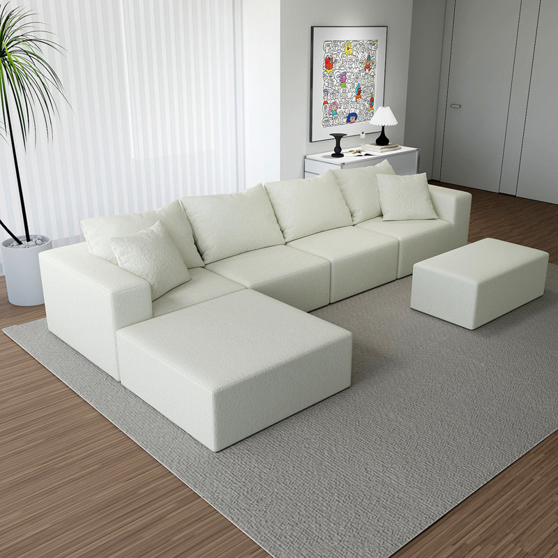Convertible Modular Sectional Sofa Set Popular Microfiber Fabric Compression Sofa