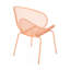 Sièges d'extérieur modernes 2, 24,76 po x H 34,32 po, orange, chaises stables, maille 24,91 po