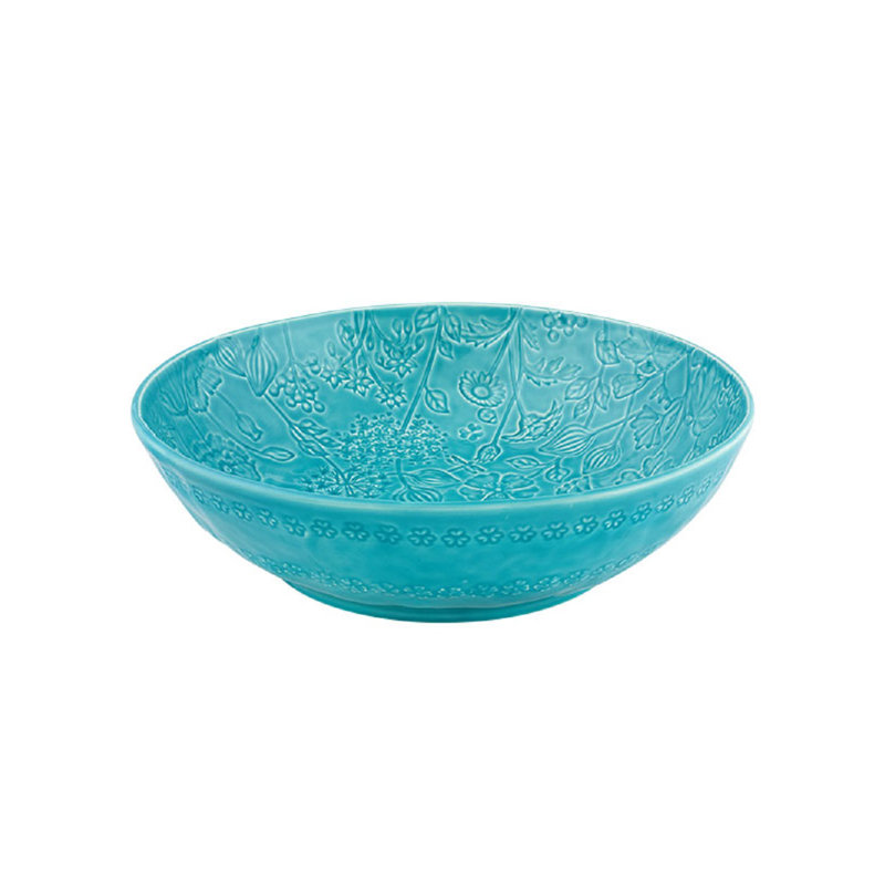 Bordallo Pinheiro Flora Salad Bowl, Blue