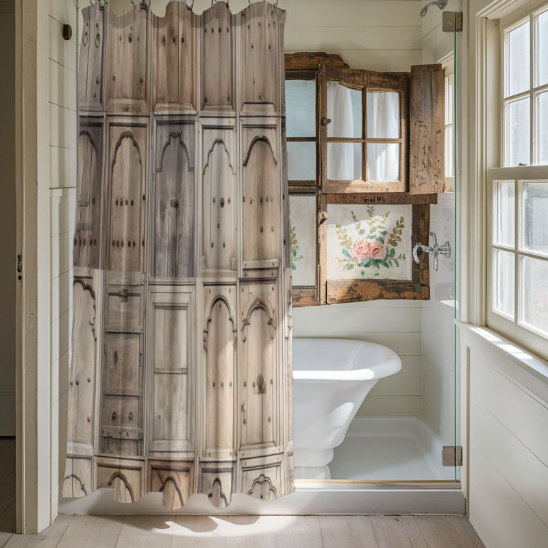 Morada Patchwork Shower Curtain, 74"H x 71"W