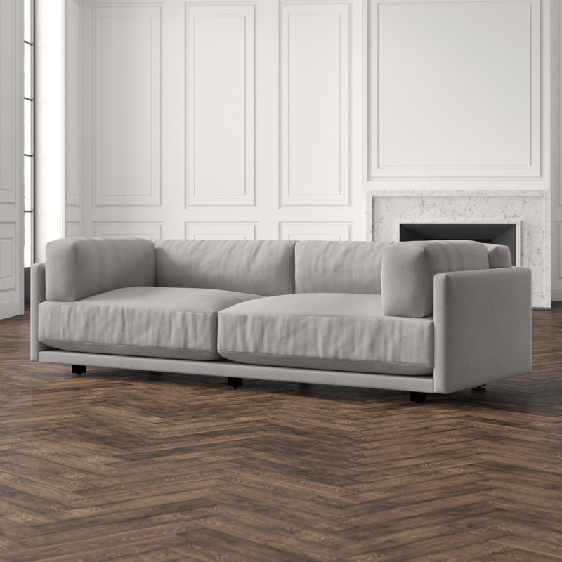 Sunday Sofa, Agnew Gray Textured Basketweave, 30" H x 82" W x 40" D