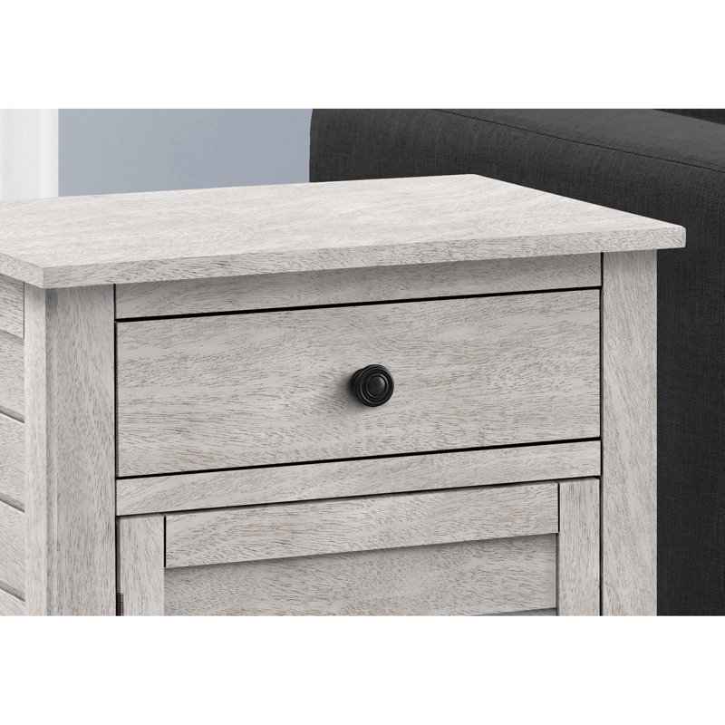 25.09 In. Accent Table With Grey Veneer - Storage For Bedroom And Living Room Accessories Table, Inches Tall, Items Essentials