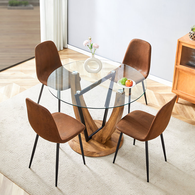 Ensemble de table ronde, Brun, 5