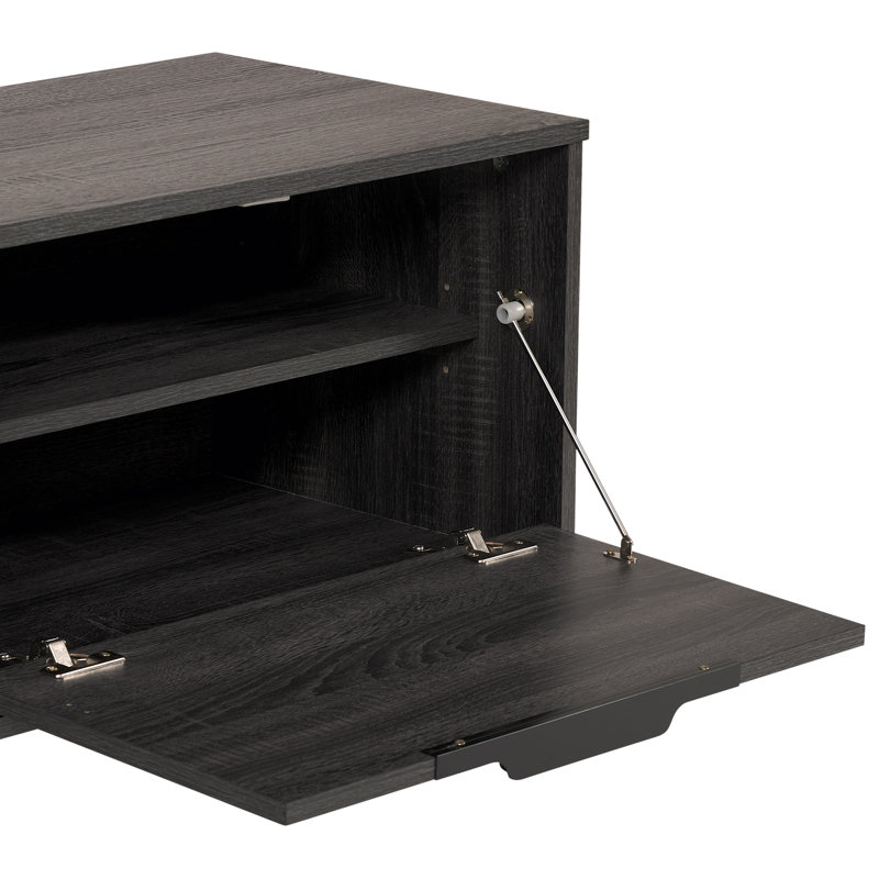 Meuble télé avec rangement pour les téléviseurs de 85 po ou moins, Gris foncé