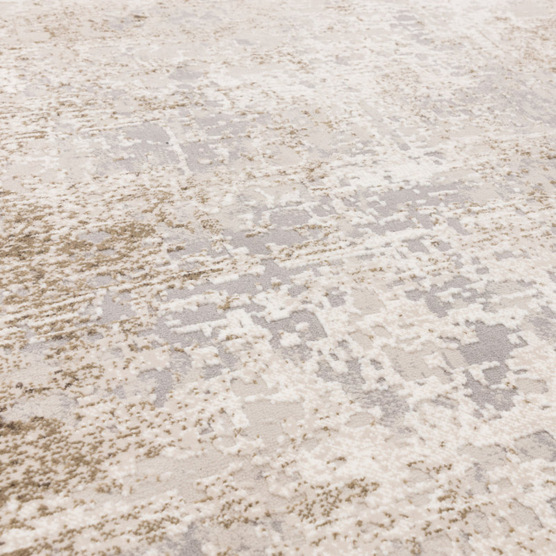 Abstract Beige Luxurious Modern Easy To Clean Rug For Dining Room Bedroom & Living Room, Rectangle 200 x 290cm