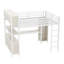 Grand lit mezzanine avec garde-robe, bureau et tablettes de rangement-618705443