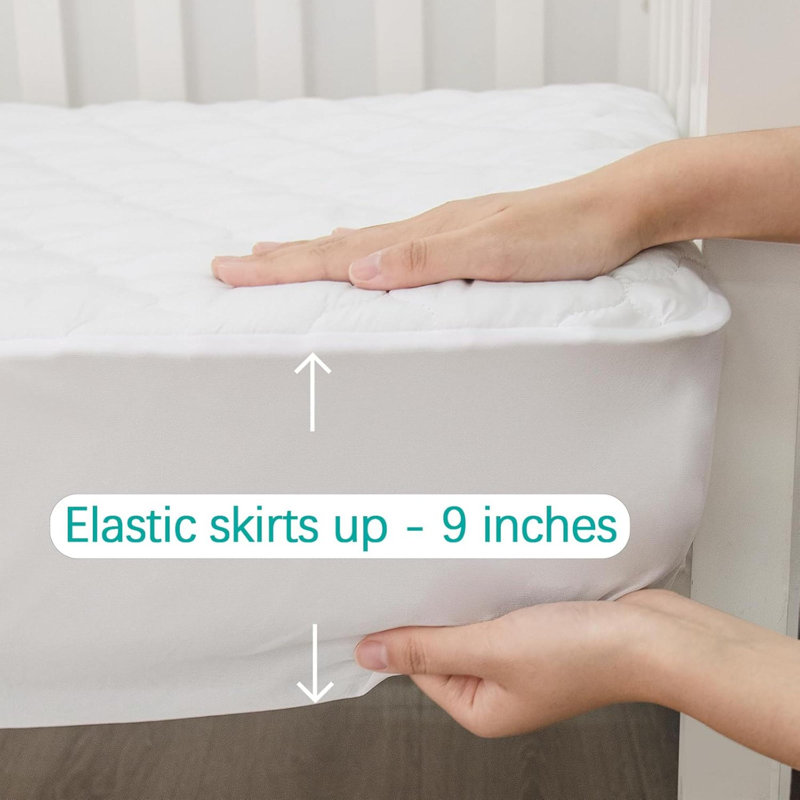 Housse de protection pour matelas pour lit de bébé Housse de protection pour matelas de lit de bébé imperméable et silencieuse 100% absorbante et lavable à la machine