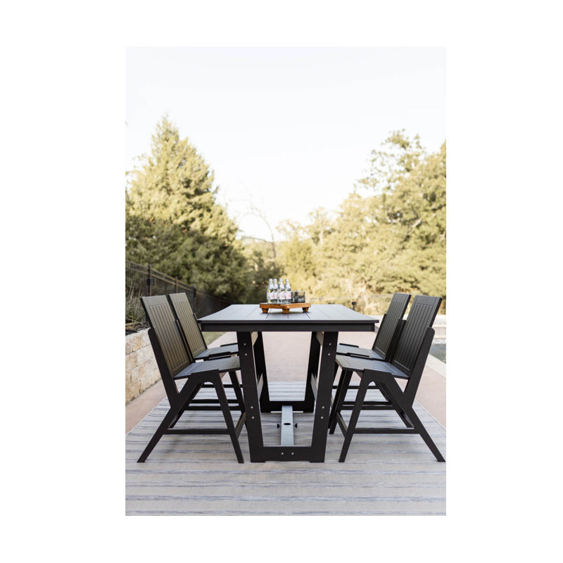 Table de bar rectangulaire de 70 po Berlin Gardens Hudson, Acier inoxydable martelé, Baie
