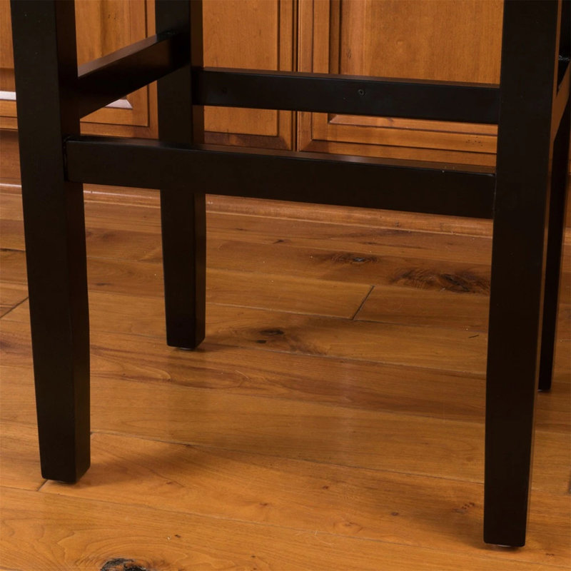 Backless Counter Stools Set of 2, Faux Leather & Nailhead