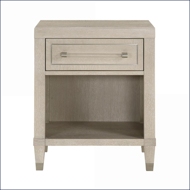 Table de chevet moderne en chêne clair avec ports de charge & amp; Rangement