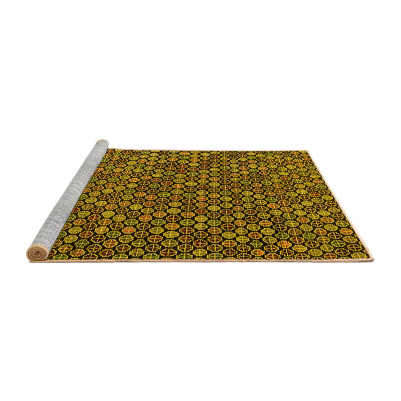 Washable Abstract Indoor Rug, Square 6'