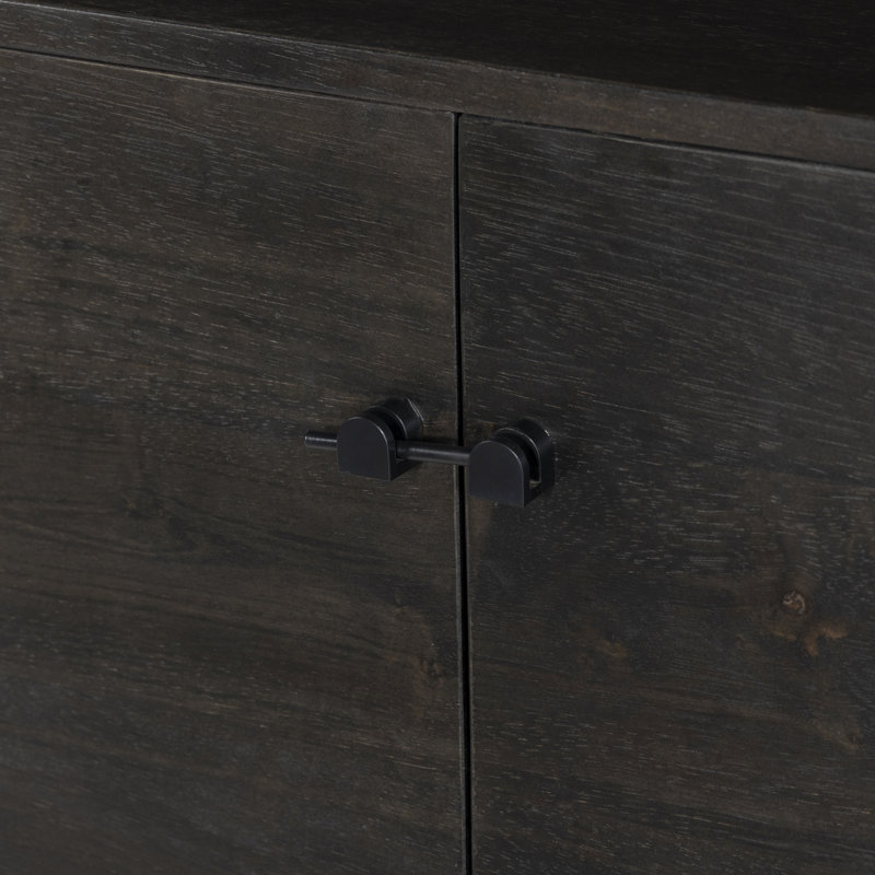 Reza Media Console, Worn Black Parawood
