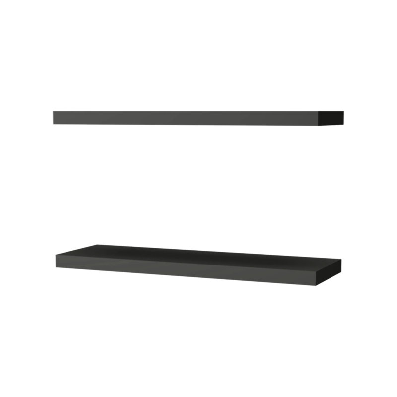 Tablette murale 31,5 pouces de large. Minimaliste pour ornements et livres. Monté, horizontal, salon principal, tablette flottante en panneau de particules gris mat, large. Articles de décoration.