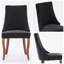 Ensemble de 2 chaises de cuisine élastiques à coussin élastique et pieds en bois massif courbés avec revêtement en tissu et dossier haut pour salle à manger, noir-1342102767