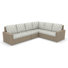 Canapé modulaire d'extérieur en forme de L de 116 po avec coussins Sunbrella Henri