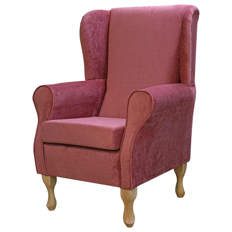 74cm Wide Tufted Velvet Wingback Chair, Pink