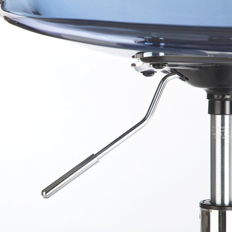 Chaise de travail roulante Mackendrick, Argent argent, Bleu