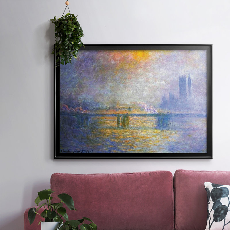 Charing Cross Bridge, The Thames 02, 1903, H 18 po x l 26 po x P 1,5 po, Noir
