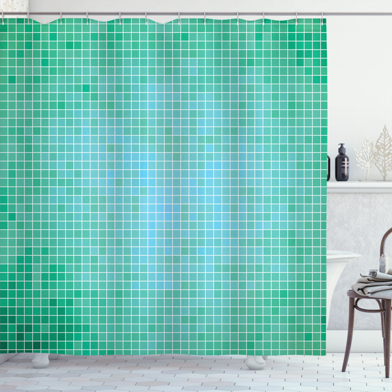 Ensemble de rideau de douche + crochets, H 70 po x l 69 po