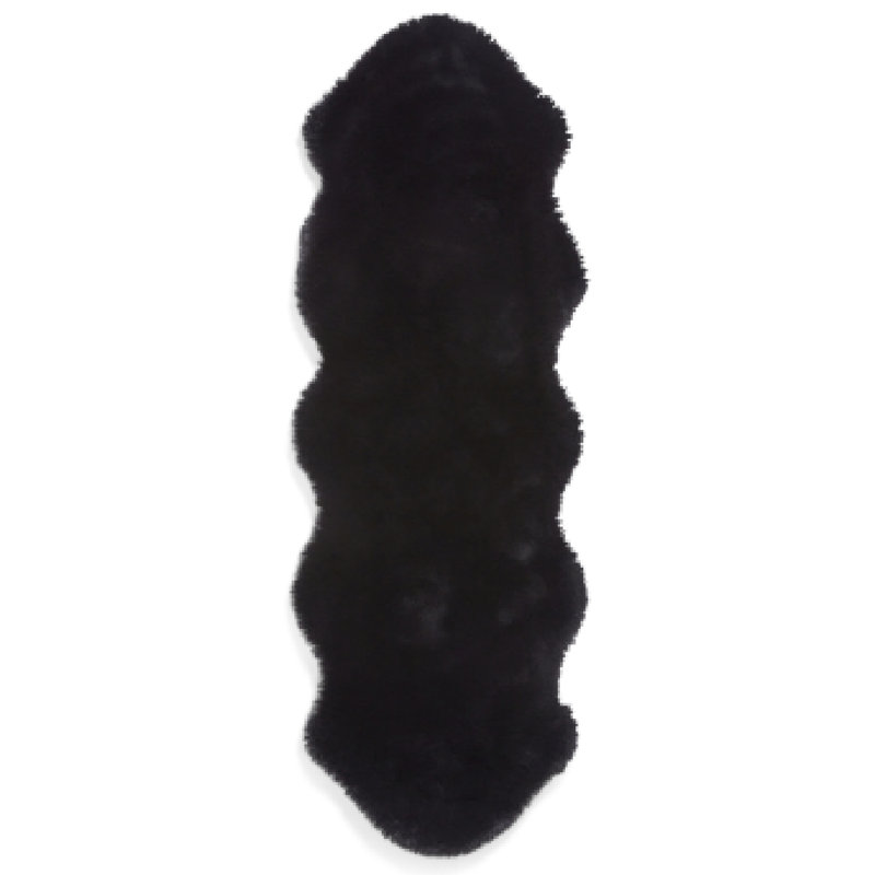 Lehi area rug Table Tufted Sheepskin Black, Sheepskin 60 x 90cm