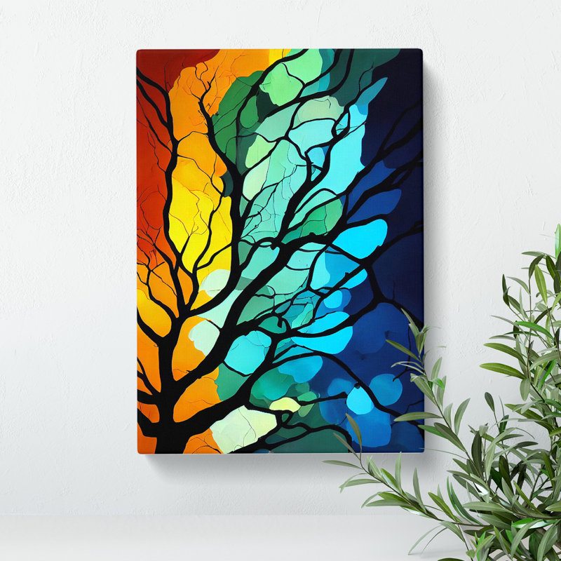 XC1022-1522X Colourful Abstract Tree No.5 - Wrapped Canvas Print, 76cm H x 50cm W x 3cm D