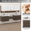 Ensemble de meuble-lavabo mural double 108 po avec comptoir en pierre d'ingénierie et armoire de rangement modulaire