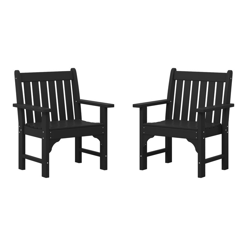 Laguna Poly Garden Arm Chair (Set Of 2), Black