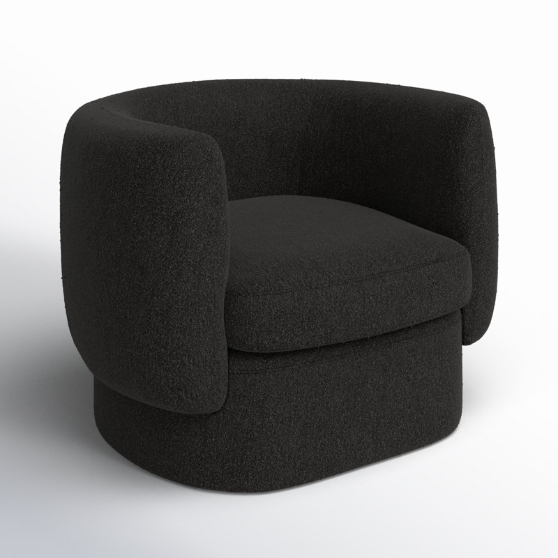 Koba Barrel Chair, Maya Black Boucle