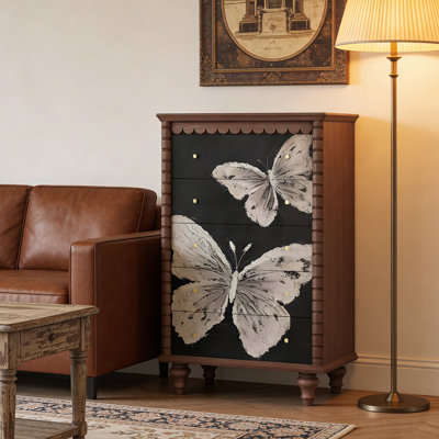 Commode d'entrée Mid-Century en bois massif