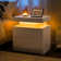 Engineered Wood Nightstand with LED Lights - Modern Small Space Solution