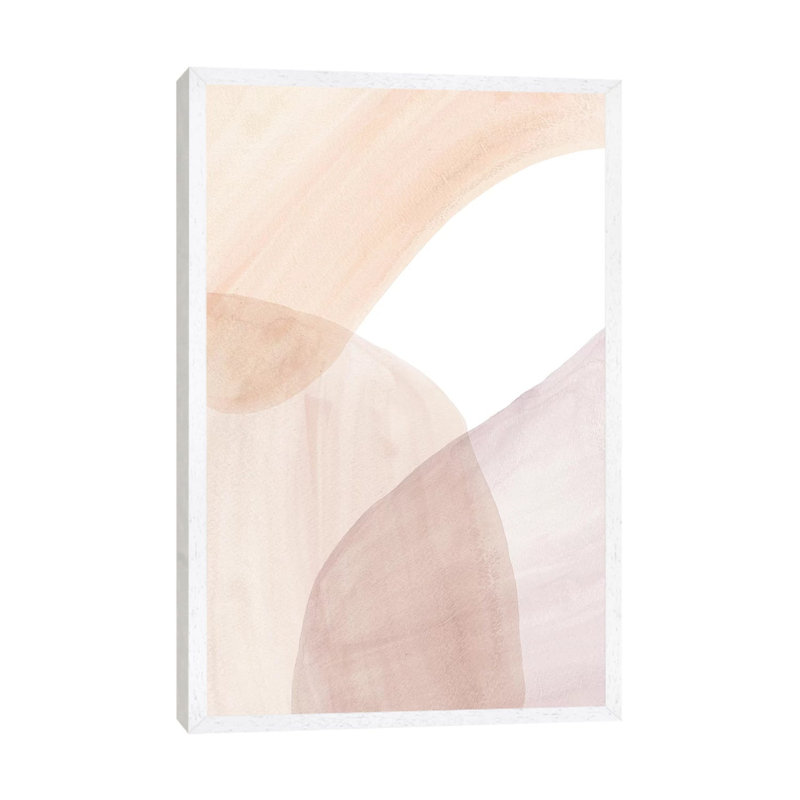 Abstract Soft Colours Art - Painting on Canvas, 101.6cm H x 66.04cm W x 3.81cm D, White Framed