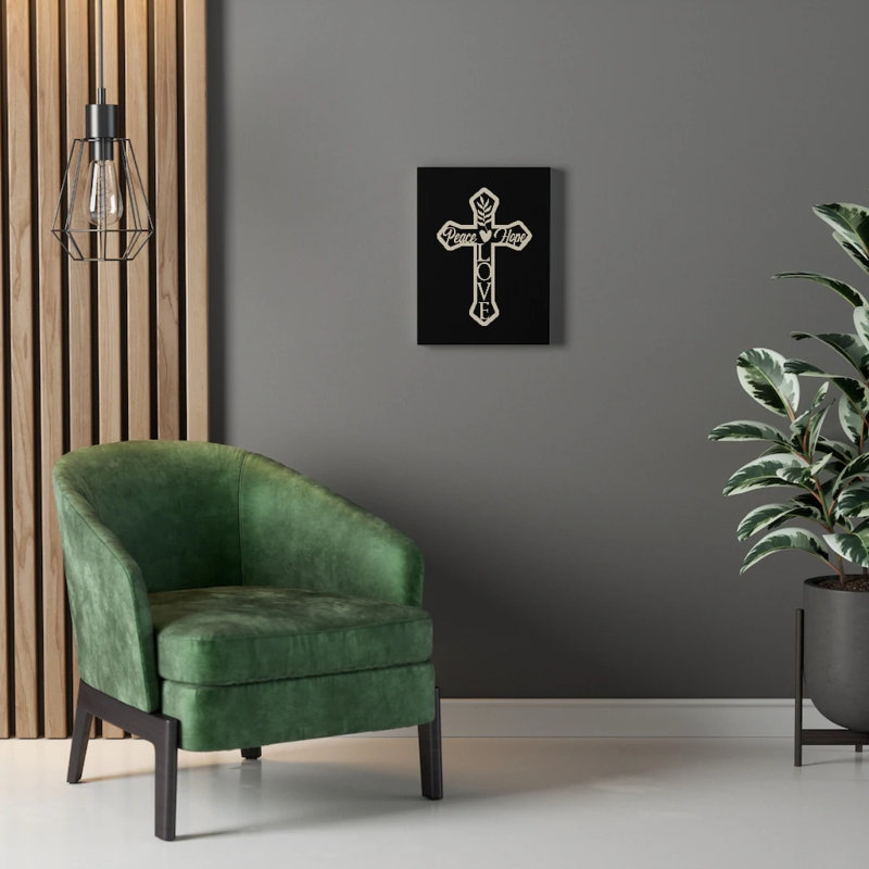 Peace Love Hope - Wrapped Canvas Print, 36cm H x 28cm W