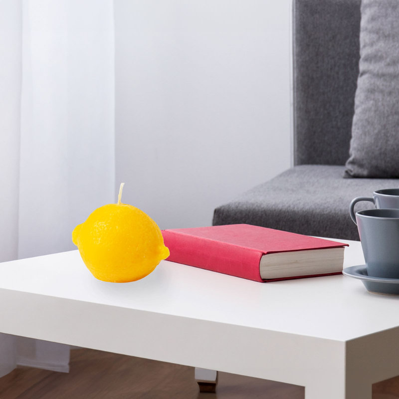 Bougie parfumée en forme de citron, bougie de cire de soja arôme de fruits