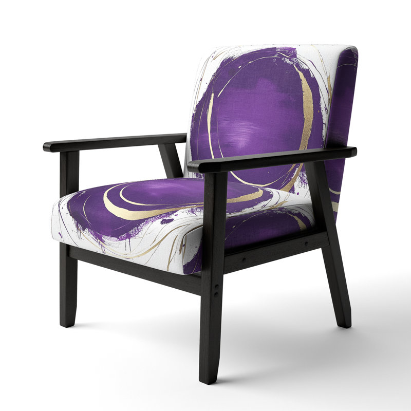 Fauteuil d'appoint rembourré «Giampaola - Gold Circle», Or/mauve