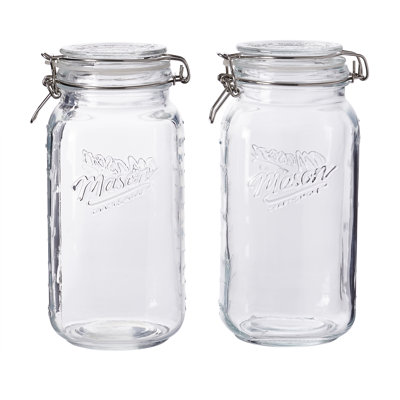 Vintage Storage Jars Glass Mason Jar - Set of 2
